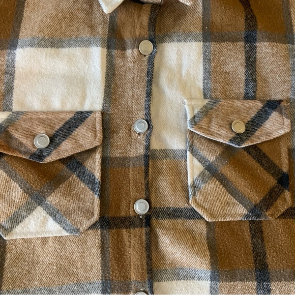 Plaid Button-Up Shacket - Picture 2 of 4